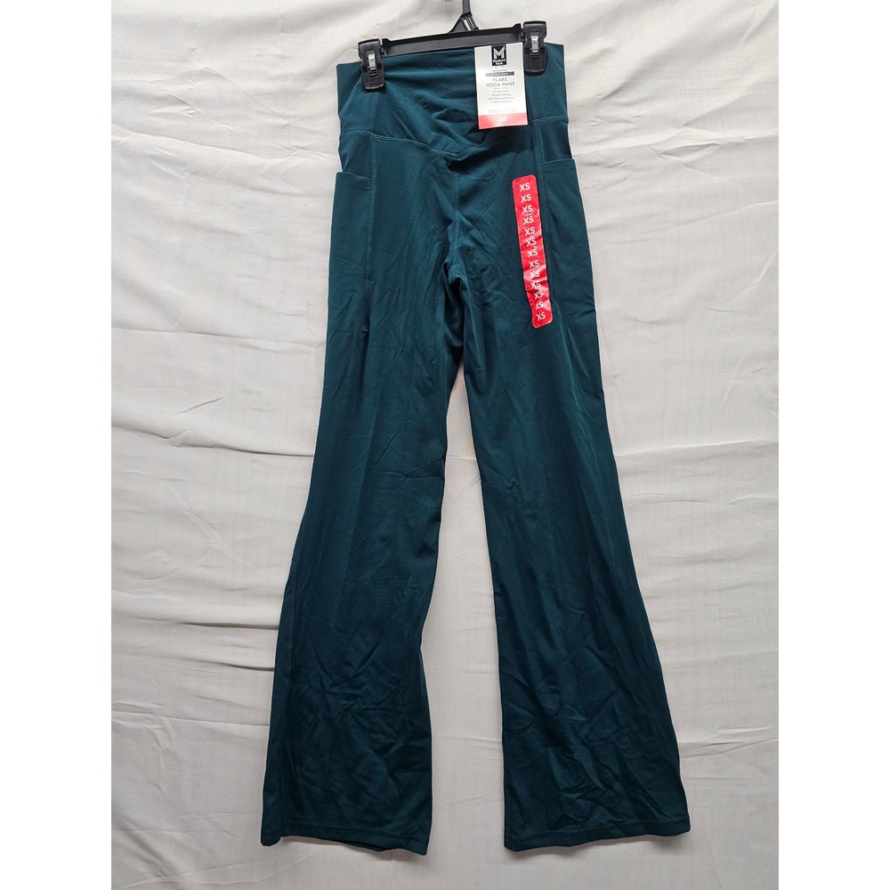 Member's Mark Womens Flare Yoga Pants Green Nylon Blend Athletic Size‎ XS